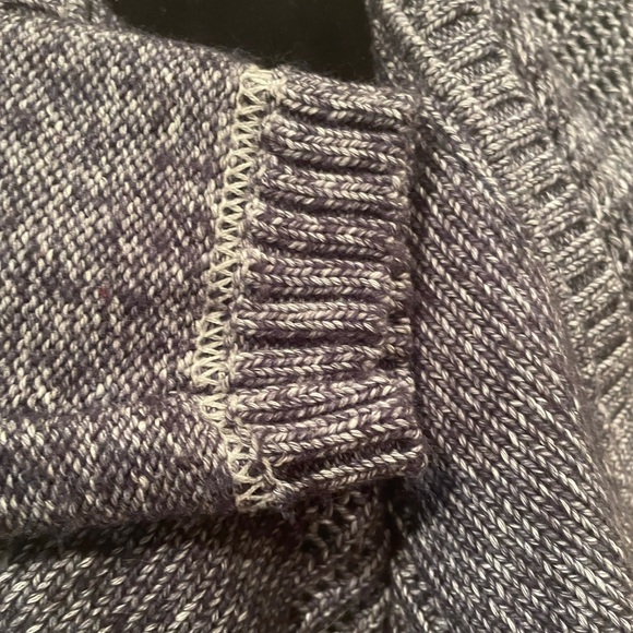 Lucky Brand cotton blend waterfall front blue white knit cardigan size medium - Picture 5 of 7